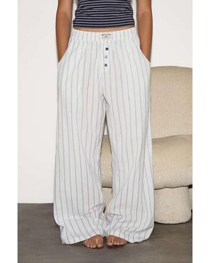 BDG Straight Leg Pyjama Trousers - White