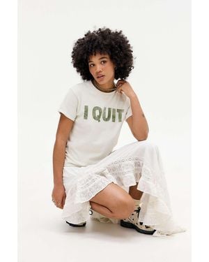 Urban Outfitters Uo I Quit Relaxed T-shirt - White