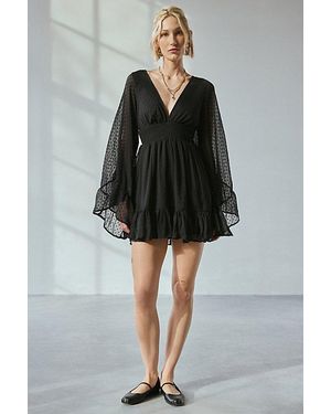 Kimchi Blue Abby Ruffle Bell Sleeve Mini Dress - Black