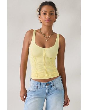Out From Under College Sweetheart Ruched Seamless Knit Tank Top - Green