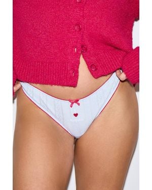 Out From Under I Love Gelato Pointelle Thong - Pink