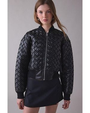 Avec Les Filles Woven Bomber Jacket - Gray