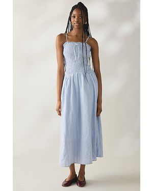 Daisy Street Meadow Smocked Gingham Maxi Dress - Blue