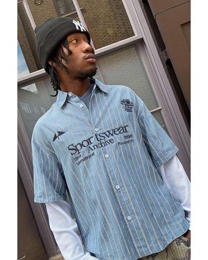 iets frans... Stripe Layered Long Sleeve Shirt L At Urban Outfitters - Blue