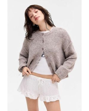 Urban Outfitters Uo Marli Crew Neck Cardigan - Grey
