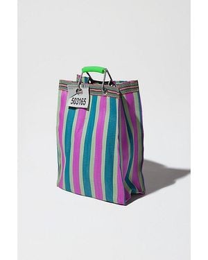 Puebco Tall Recycled Plastic Stripe Bag - Blue