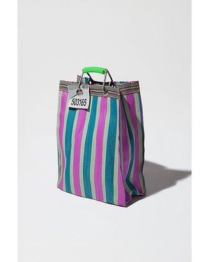 Puebco Tall Recycled Plastic Stripe Bag - Blue