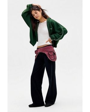 iets frans... Zip-through Bubble Hem Hoodie - Green