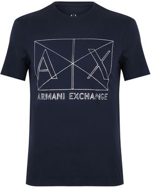 ARMANI EXCHANGE Ax Print Tee - Blue