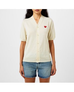 COMME DES GARÇONS PLAY Short Sleeve Cardigan - White