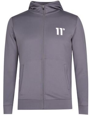 11 Degrees Core Poly Full Zip Hoodie - Grey