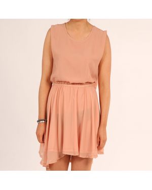 Jolie Moi Open Back Skater Dress - Orange