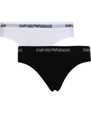 Emporio Armani 2 Pack Logo Briefs - Black