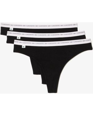 Lacoste 3 Pack Thongs - Black