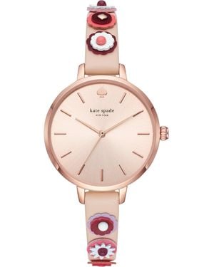 Kate Spade New York Metro Three Hand Leather Watch - Pink