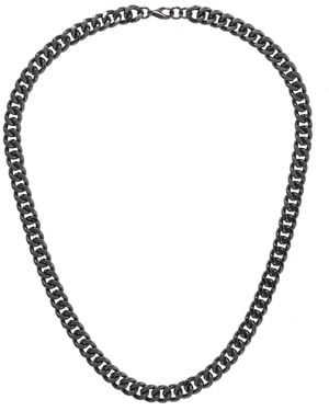 Fabric Curb Chain Necklace - Metallic