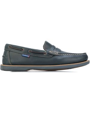 Chatham Shanklin Premium Leather Loafers - Blue