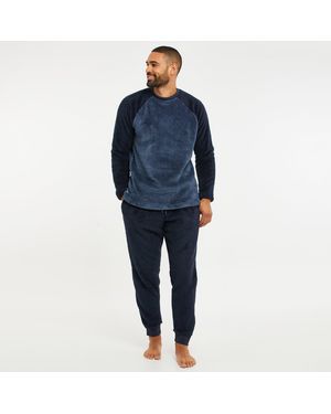 Threadbare Borg Loungewear Set - Blue