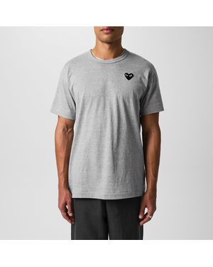 COMME DES GARÇONS PLAY Small Peeping Heart Patch T Shirt - Grey