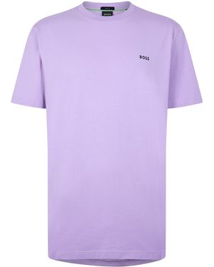 BOSS Crew Logo T Shirt - Purple