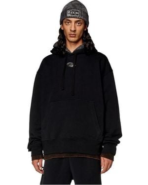 DIESEL Cotton Drawstring Hoodie - Black