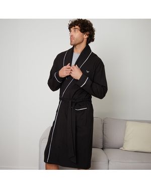 Threadbare Lightweight Dressing Gown - Black