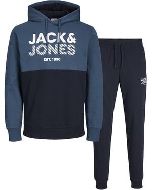 Jack & Jones Hoodie And Sweatpant Tracksuit Set - Blue