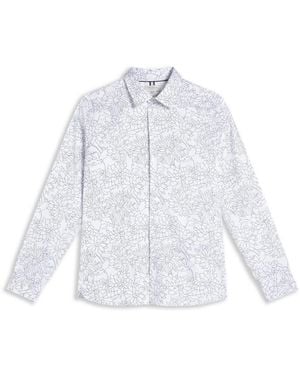 Ted Baker Ted Neale-lsfloshirt Sn99 - White