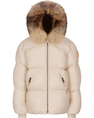 ARCTIC ARMY Puffer Jacket With Fur - Natural