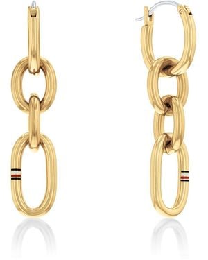 Tommy Hilfiger Thj Contrast Link Chain Earrings 2780786 - Metallic