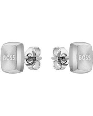 BOSS Yann Stainless Steel Stud Earrings - Metallic