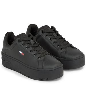 Tommy Hilfiger Essential Fine Cleat Flatform Trainers - Black