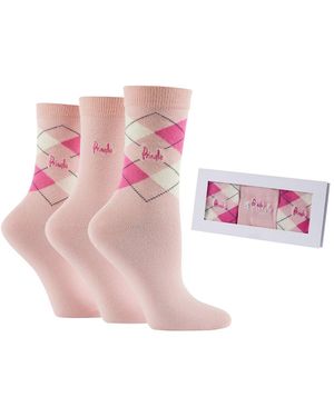 Pringle of Scotland 3 Pack Socks - Pink