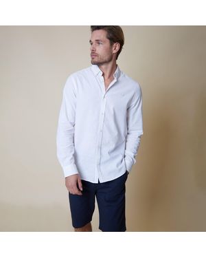 Threadbare Linen Blend Long Sleeve Shirt - White