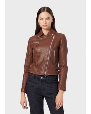 Emporio Armani Emporio Biker Jacket Ld99 - Brown