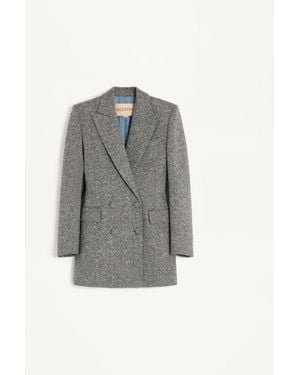 Valentino Double-Breasted Blazer - Gray