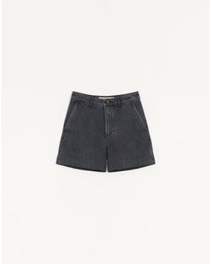 Valentino Cuffed Denim Bermuda Shorts With Vgold 44 - Blue