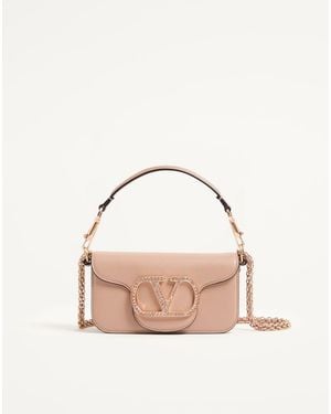 Valentino Garavani Locò Small Shoulder Bag With Jewel Logo - Pink