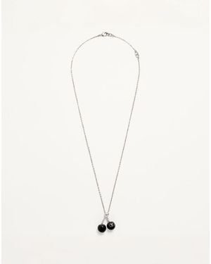 Valentino Garavani Collier Chez En Métal Et Émail Homme - Neutre