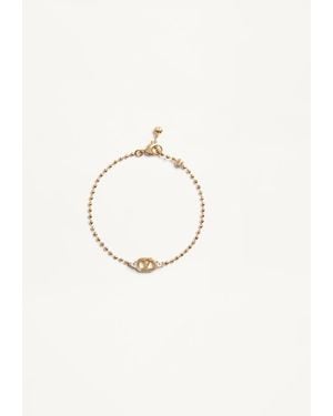 Valentino Garavani Ovalette Metal And Swarovski Crystal Bracelet - Natural
