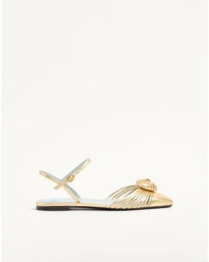 Valentino Garavani Coeur Royal Laminated Nappa Ballerina 36.5 - Natural