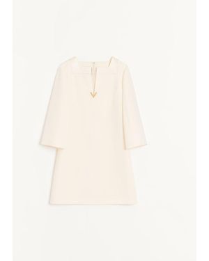 Valentino Crepe Couture Short Dress 36 - Natural