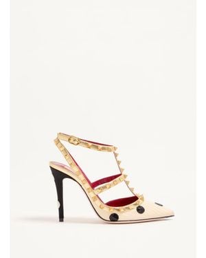 Valentino Garavani Rockstud Pump With Plus De Pois Embroidery 100Mm 36 - White