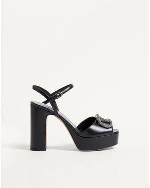 Valentino Garavani Sandal With Vlogo Signature Platform - Black