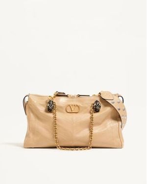 Valentino Garavani Panthea Shoulder Bag - Natural