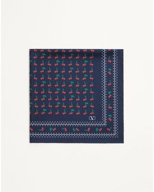 Valentino Garavani Cherryfic Silk Scarf - Blue
