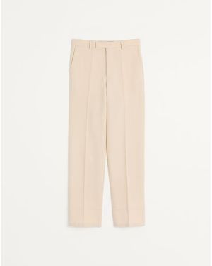 Valentino Wool Gabardine Trousers - White