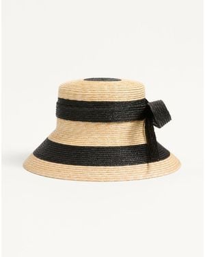 Valentino Garavani Vlogo Signature Straw Bucket Hat - Natural