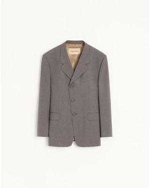 Valentino Single-Breasted Jacket - Gray