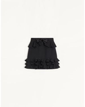 Valentino Crepe Couture Short Skirt - Black